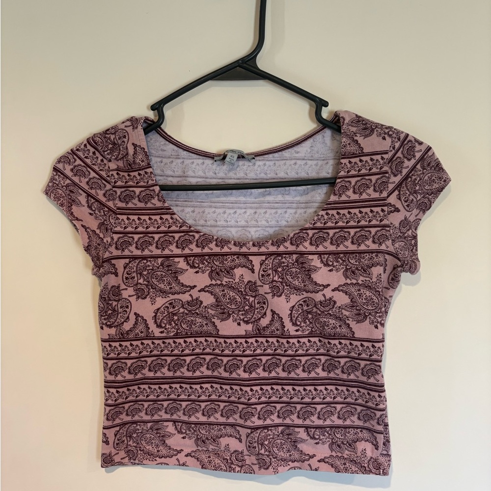 Paisley Print Pink Top